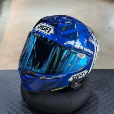 [SHOEI][중고] 쇼에이 헬멧 X-15 A.MARQUEZ73 V2 TC-2 + 미러 블루 쉴드 + 세나50S 클램프킷